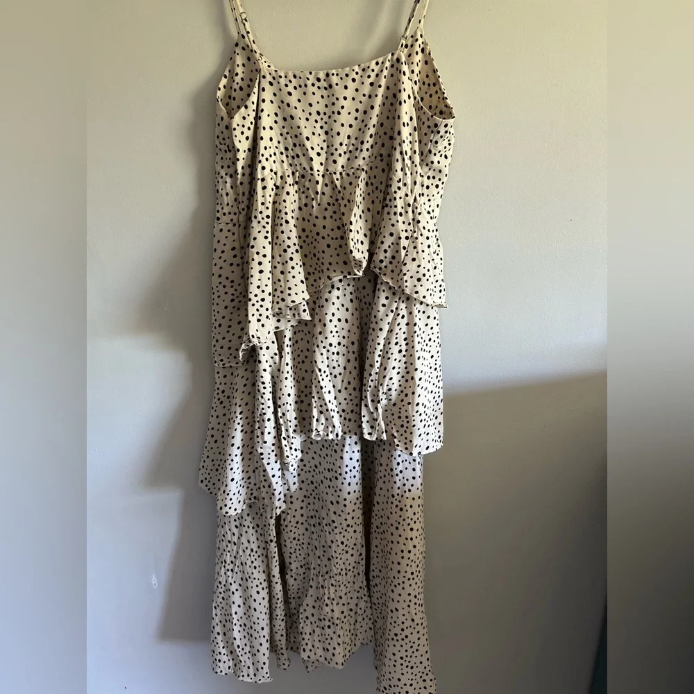 Tiered polka dot spaghetti strap dress by Mystree. - Picture 5 of 8